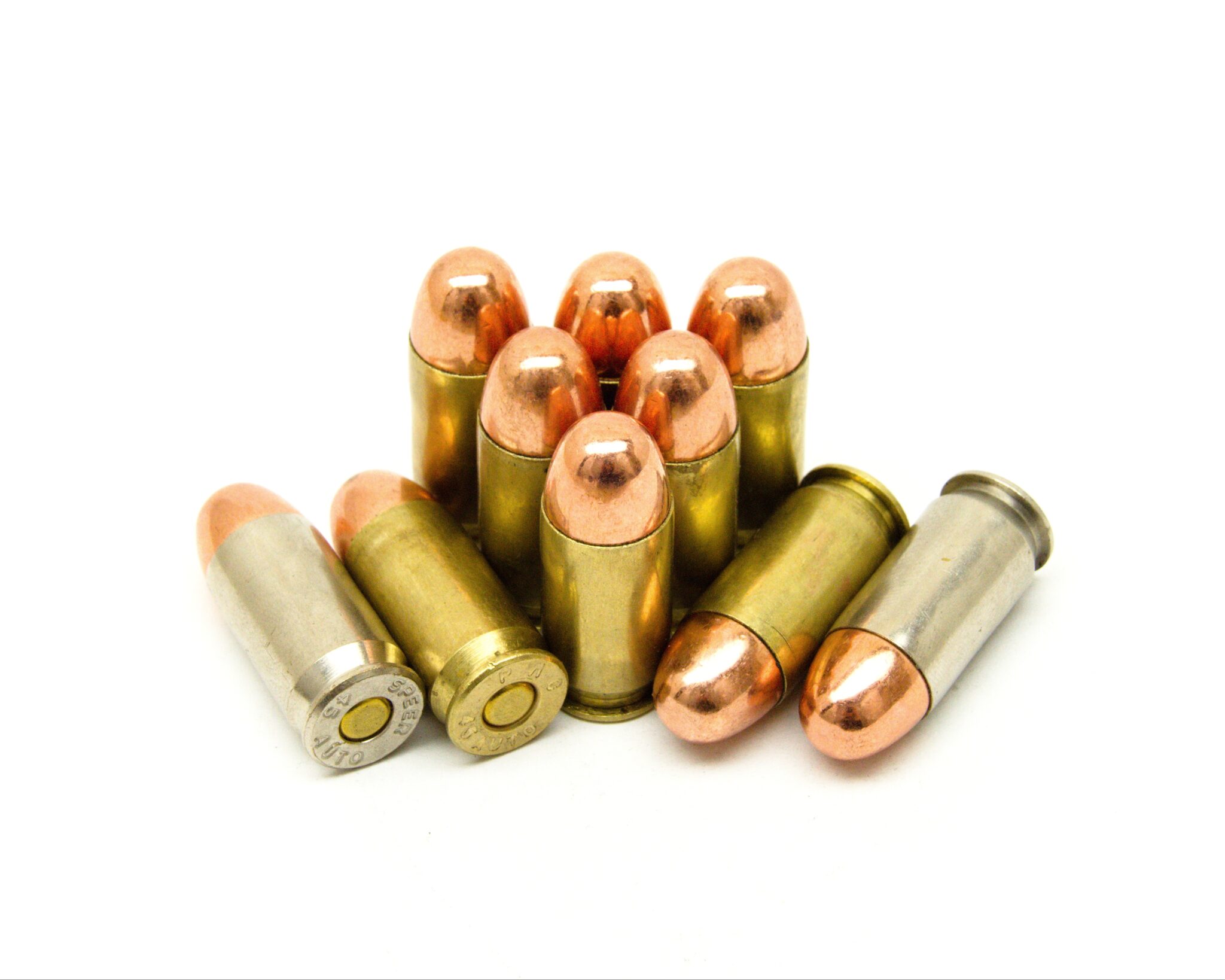 45 ACP 230 Grain Round Nose Ammunition Copper Plated Bullets Mixed ...