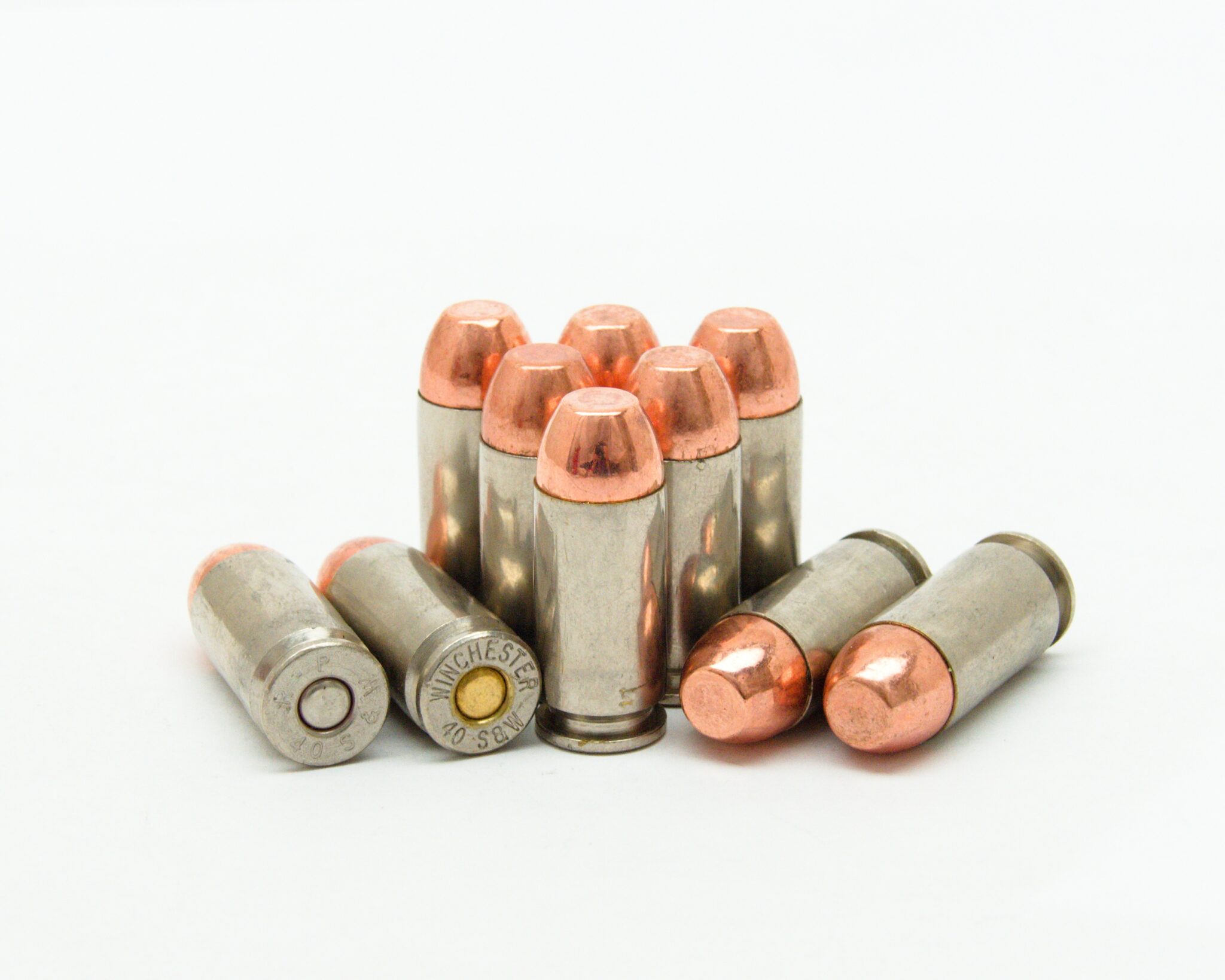 40 S&W 180 Grain Flat Nose Ammunition With Copper Plated Bullets 50 ...