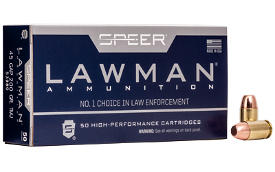 Speer Ammunition Speer Lawman  45GAP  200 Grain  Total Metal Jacket  50 Round Box 53980