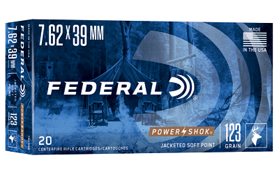 Federal PowerShok  7.62X39  123 Grain  Soft Point  20 Round Box 76239B