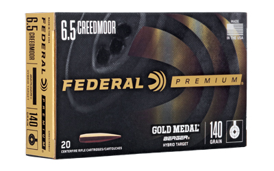 Federal Gold Medal  6.5 Creedmoor  140 Grain  Berger Hybrid Target  20 Round Box GM65CRDBH2