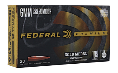 Federal Gold Medal  6MM Creedmoor  109 Grain  Berger Long Range Target  20 Round Box GM6CRDLRHT1