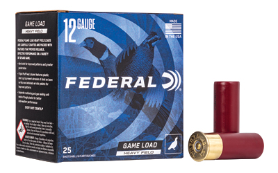 Federal Game Load Upland Heavy Field  12 Gauge  2.75"  #6  3 1/4 Dram  1 1/4 oz  Shot  25 Round Box H1256