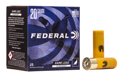 Federal GameShok  Hi-Brass  20 Gauge 2.75"  #7.5  1 oz  Lead  25 Round Box H204 7.5