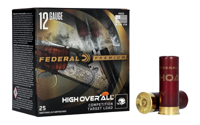 Federal Premium  High Over All  Competition Target Load  12 Gauge 2.75"  3.25 Dram   #7.5  24 Grams  Lead  25 Round Box HOA1224H 7.5