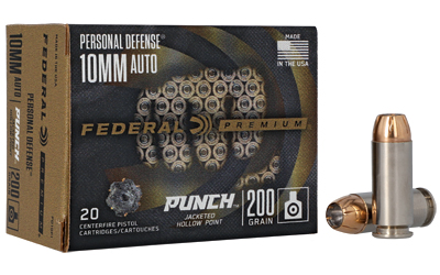 Federal Premium  Punch  10MM  200 Grain  Jacketed Hollow Point  20 Round Box PD10P1