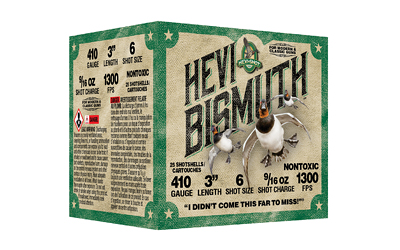 HEVI-Shot HEVI-SHOT  HEVI-BISMUTH  410 Gauge 3"  #6  9/16 oz  Bismuth Shot  25 Round Box HS19006