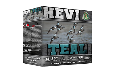 HEVI-Shot HEVI-SHOT  HEVI-TEAL  12 Gauge 2.75"  #6  1 1/8 oz  Bismuth  25 Round Box HS61226