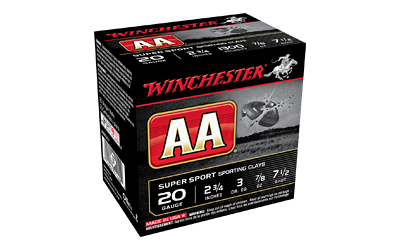 Winchester Ammunition AA Supersport Sporting Clay  20 Gauge 2.75"  #7.5  7/8 oz.  25 Round Box AASC207